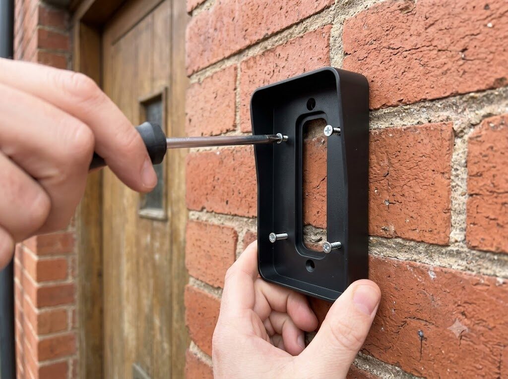 how to install a video doorbell without existing wiring UK — battery doorbell mounting