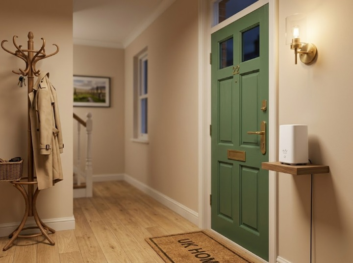 WiFi router in UK hallway improving doorbell signal