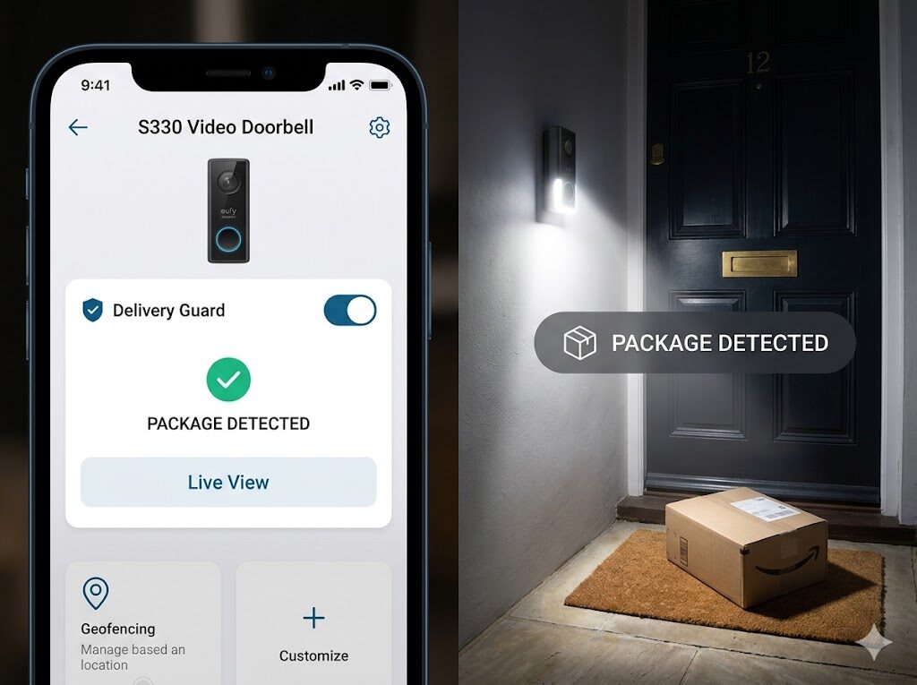 Eufy S330 Delivery Guard and dual motion detection — UK package protection
