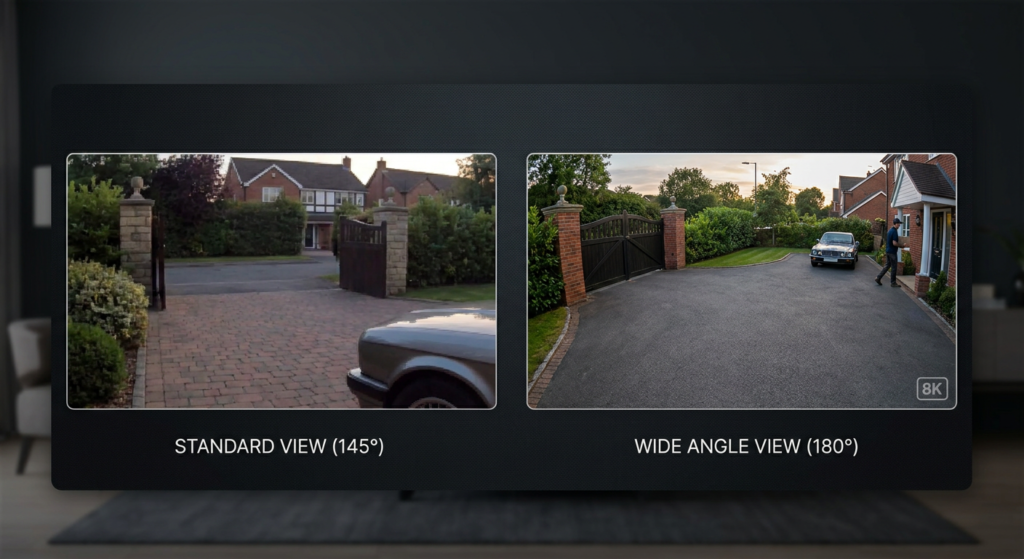 Video doorbell field of view comparison — 145 degree vs 180 degree for large UK property