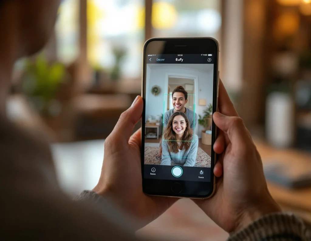 eufy face recognition doorbell app tagging family member UK