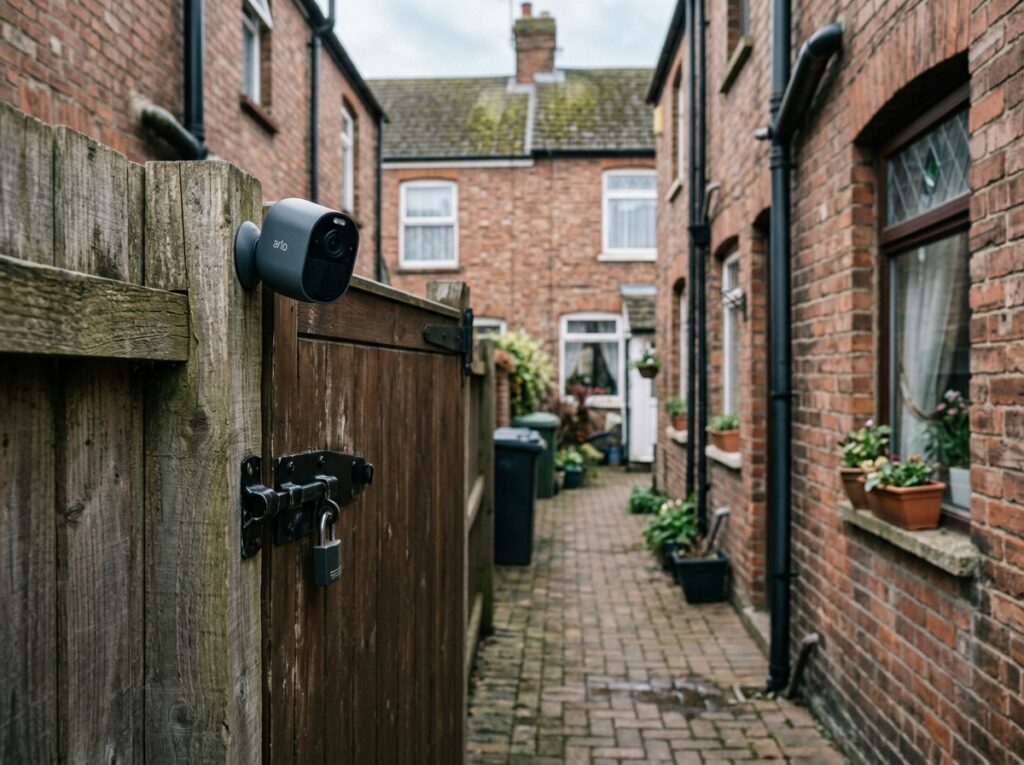camera blind spots side gate coverage UK